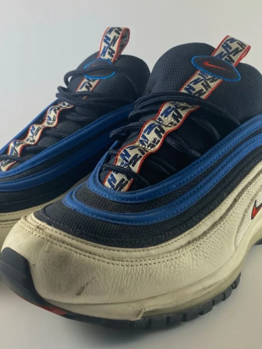Nike Air Max 97 SE Blue Nebula Pull Tab Obsidian White Men’s Size 12(AQ4126-400)